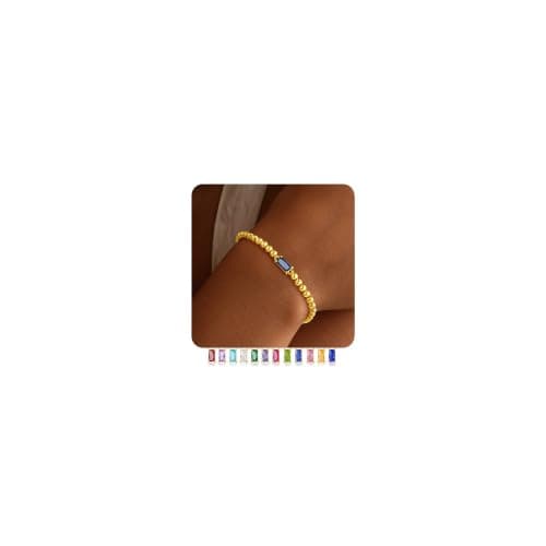 Yoosteel December Birthstone Bracelet for Women,14K-Gold-Plated Bracelets