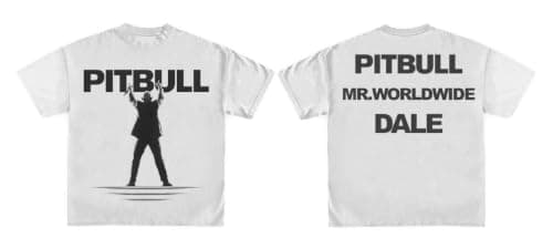 Pitbull Official Merch Dale T-Shirt, White, Large
