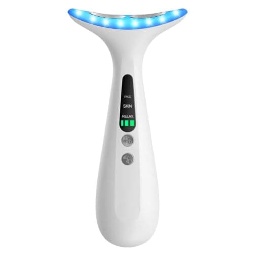 RNAIX Portable Neck Facial Massager, Constant Temperature Heat & Vibration, USB Rechargeable 3 Speeds, Relieve Fatigue, Accelerate Skincare Absorption