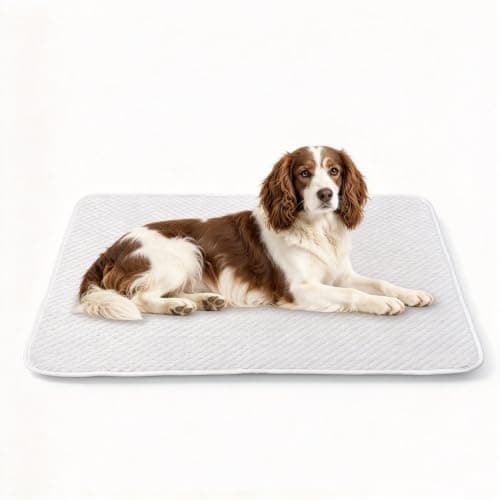 GooCare Cooling Mat 38"x26" for Medium Dogs, Waterproof Thin Pad, M | Ice-Silk, Non-Slip & Washable, Chew-Resistant, Lightweight Foldable, Breathable for Bed, Crate, Floor, Indoor and Outdoor Use
