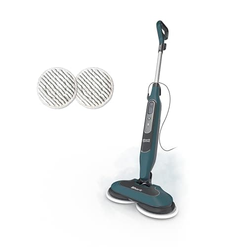Shark Steam & Scrub Hard Floor Steam Mop, Teal, S8002BRN | 2 Steam Modes, 2 Dirt Grip Soft Scrub Pads Included, XL Removable Water Tank, Swivel Steering