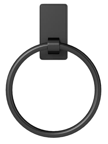 Adhesive Towel Ring, Hand Towel Holder for Bathroom SUS304, Matte Black | Space Saving, No Drill, Rustproof, Strong Adhesive, Stainless Steel, Black Towel Holder for Bathroom, RV, Kitchen