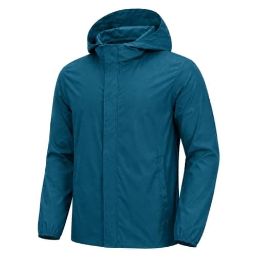 SWISSWELL Men's Rain Jacket Raincoat Waterproof Dark Blue M