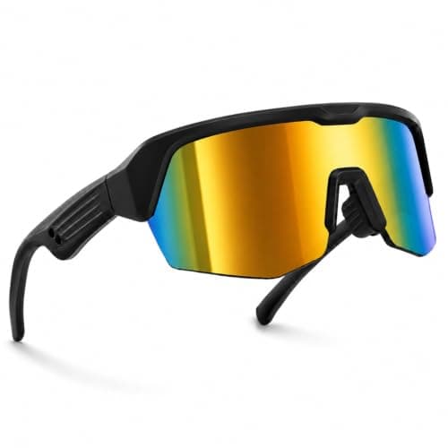 SURPAO Bluetooth Audio Sunglasses, Open-Ear Cycling Glasses, Sunset Colored