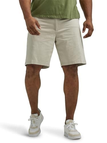 Lee Men's Big & Tall Extreme Motion Flat Front Short, Stone, 50