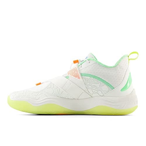 New Balance Unisex FuelCell Lindor V2 Turf Baseball Shoe,Optic White/Neon Dragonfly/Cosmic Pineapple,Men 14 / Women 15.5