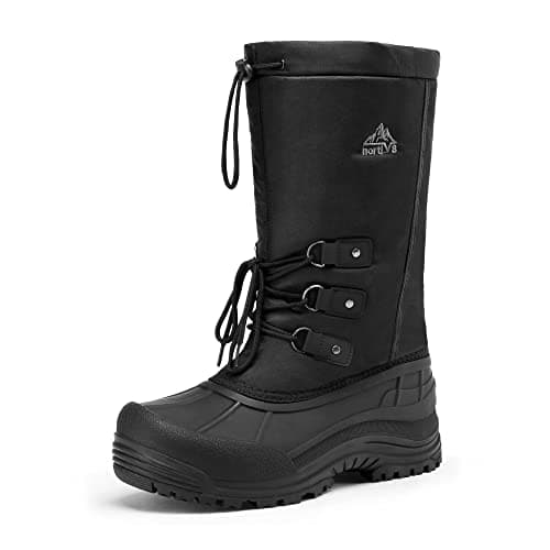 NORTIV 8 Men's Waterproof Winter Snow Boots Insulated | Fur Liner Lightweight Outdoor Tall Boots QUEBEC-M