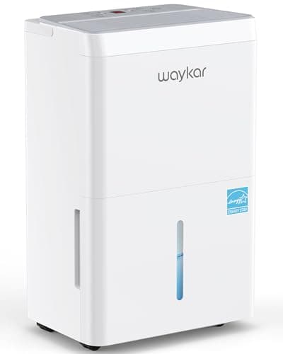 Waykar 7000 Sq. Ft.2025 Energy Star 150 Pints Dehumidifier for Large Rooms | Temperature-Sensing Auto Mode, Whole-House Dehumidification, Auto-defrost, Flexible Dual Drainage System, 30-80% RH Control
