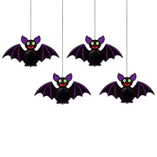 4 Pcs Halloween Hanging Decorations,Bat Decor Ornaments