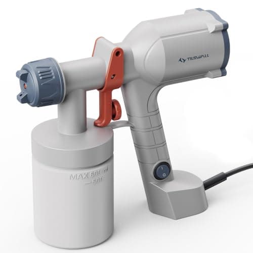 Tilswall Dreamer400 Paint Sprayer, 1.5lb HVLP Paint Spray Gun for Painting | 2 Nozzles & 3 Spray Patterns, 500W Motor, 450ml/min, Handle Stains, Sealers and Latex Paint on Small Furniture Cabinets Wall