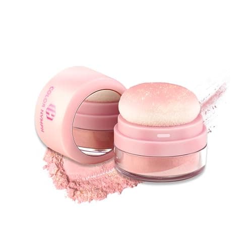 Color Nymph Blush For Cheeks Loose Powder Blush Baked Blushes Sakura Pink | Baked Blush Powder For Girls Travel Blush Cushion Blushes with Glitter Compact Pigmented Lazy Blush Set Vegan Cruelty-Free
