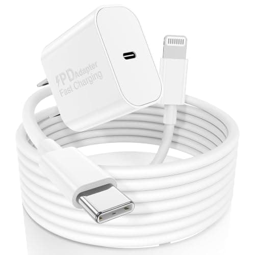 iPhone Fast Charger, USB C Wall Charger Block Plug and 10ft Type C to Lightning Charging Cable Cord Long,PD USBC Cube Brick Box Adapter for Apple iPhone 14 Pro Max/14 Plus/14/13/12 Mini/11/XS Max/XR/X
