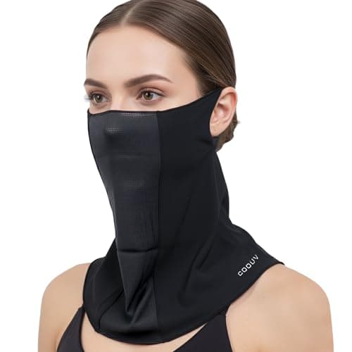 COOUV Full Face Cover UPF50+ Sun Protection,Ice Silk Cooling Face Mask UV Neck Gaiter Gradient Color Scarf Breathable Bandana