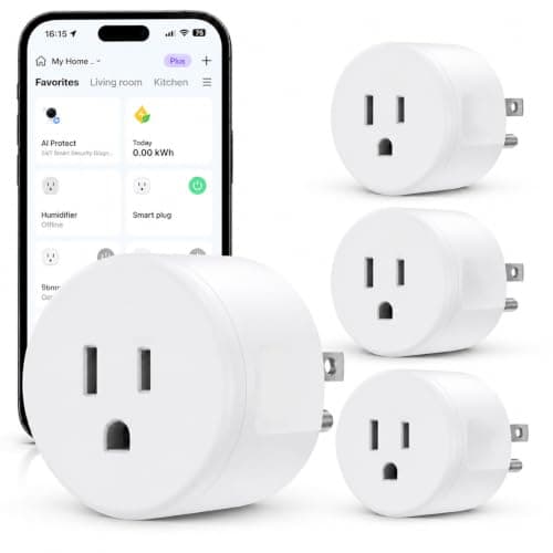 EIGHTREE Smart Plug WiFi Outlet Works with Alexa & Google Home, 15A, 4-Pack | Smart Home Socket with Remote Control & Timer Function, WiFi Plug for household appliances, No Hub Required, 2.4GHz WiFi Only