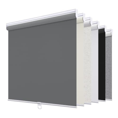 SUNOFF Blackout Cordless Roller Shades Blinds,43" W x 72" H,Grey | Blackout Fabric UV Thermal Insulated,Spring System For Windows Door,Pull Down Room Darkening,Easy to Install for Home,Office