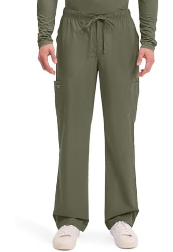 Cherokee WW Professionals Scrubs for Men Tapered Leg Cargo Scrub Pants | 5 Pockets, Comfortable Fabric, 2-Way Stretch, Zip Fly, Drawstring, Easy Care, Active Shifts, Made for Nursing Professionals