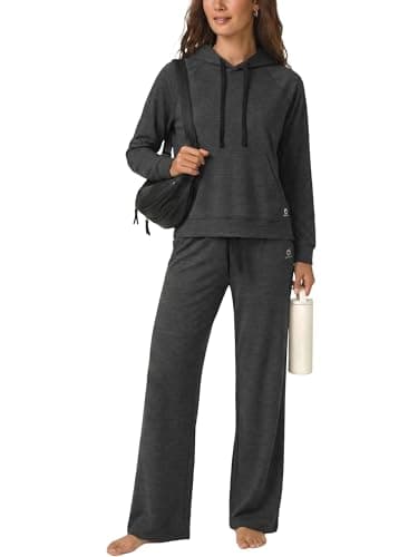 Showitty Women's Lounge Set 2 Piece Hoodie Wide Leg Travel Outfit