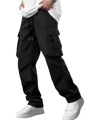 Comdecevis Men's Casual Cargo Pants Tactical Work Pants with Pockets | Durable & breathable, workout joggers, stretch sweatpants, drawstring elastic waist, hiking, outdoor, running