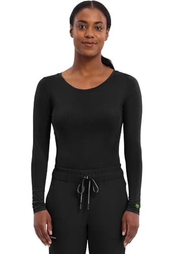 Healing Hands Underscrub Long Sleeve Women Knits Scrub Tops | Soft Cotton Blend Knit, Breathable Stretch Comfort, Machine Wash, Easy Care Fabric, Ideal For Layering Under Scrubs