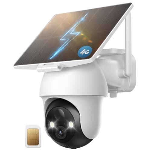 4G LTE Cellular Solar Security Cameras Wireless Outdoor, No WiFi