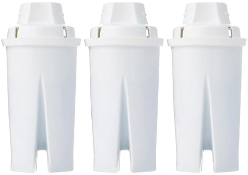 Amazon Basics Enhanced Water Filter, Brita Filter Replacement, 3-Pack | Brita water pitcher filters improve tap water taste; contaminant reduction, WQA & NSF certified, BPA-Free