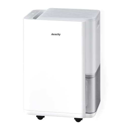 AEOCKY Max 50 Pint/D 3000 Sq.Ft Dehumidifier with Drain Hose, Quiet | 0.5 Gallon Water Tank Capacity, Small Compressor Dehumidifier for Basement, Bathroom, Bedroom, Home, Intelligent Humidistat
