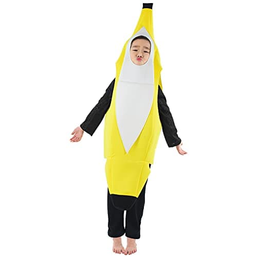 Besutolife Kids Banana Costume for Boys Girls Halloween Costumes Role Play Costume for Kids Light Weight Banana Dress Up 4-8T