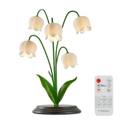 OWBEFERY Lily of the Valley Table Lamp, 17.7 H x 13 W x 13 D