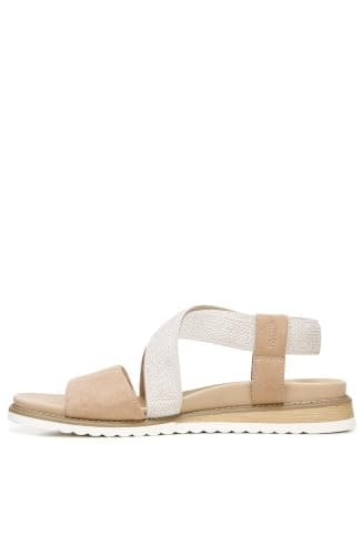 Dr. Scholl's Shoes Womens Islander Strappy Flat Sandal, Tawny Birch Microfiber, 9.5 US