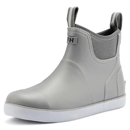 CKWLXQY Men's Deck Boots, Waterproof Non-Slip Ankle Rain Boots for Fishing | Waterproof rubber ankle boots with non-slip traction for fishing, gardening, farming, boating and wet outdoor work.
