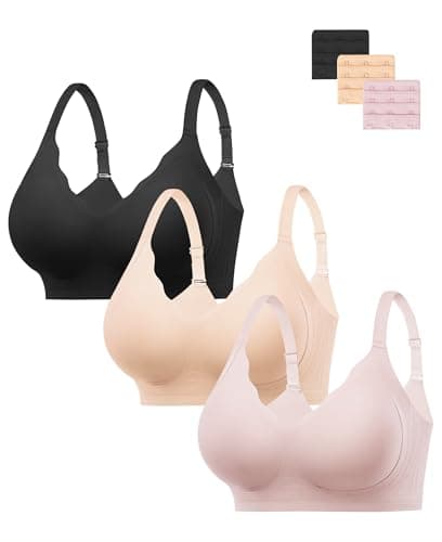 HBselect Jelly Bras for Women Seamless Comfy Push Up Wireless Tshirt Bras | 3PCS Womens Bras No Underwire, Everyday Comfort, Support Soft Gel, Convertible&Invisble, Push Up, Scalloped Lift, Sports Bra