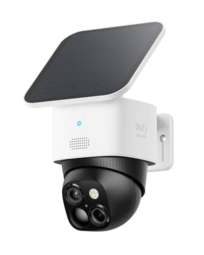 eufy Security SoloCam S340، كاميرا مراقبة تعمل بالطاقة الشمسية مزودة بعدستين بدقة 3K | تغطية 360 درجة، إمكانية الدوران والإمالة، بدون نقاط عمياء، الكشف والتتبع بالذكاء الاصطناعي، رؤية ليلية ملونة، بدون رسوم شهرية، سعة تخزين مدمجة 8 جيجابايت