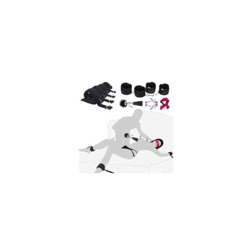 BDSM Bondage Restraints Sex Toys: Bed Restraints Couples Sex Toys BDSM Kit,Adjustable Bed Sex Straps Bondage Set with Nipple Clamps Handcuffs Blindfold Tickler Feather Bondage Gear & Accessories