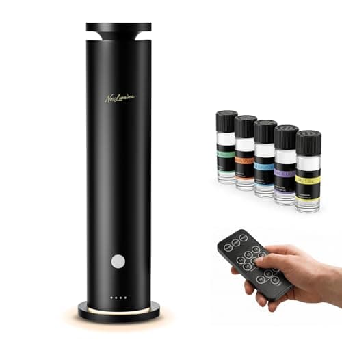 NoxLumina Waterless Diffuser Pro with 5 Scent Oils, Luxury Hotel-Class Essential Oil Diffuser Aromatherapy Machine with 1500 Sq Ft Cover, 6 Mist, 4.06Oz Diffusers for Home Large Room Hotel SPA - White