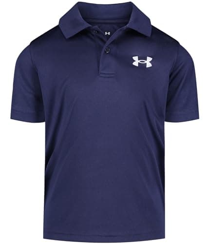 Under Armour Boys' Matchplay Short Sleeve Golf Polo, Logo Detailing, Midnight Navy Solid, 4T