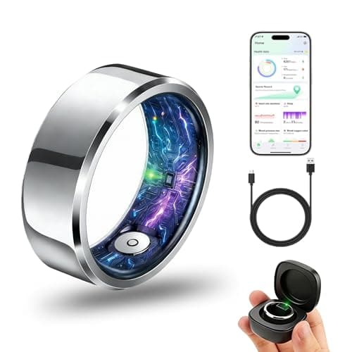 Smart Ring for Women & Men, Fitness & Sleep Tracker, Size 8, Silver