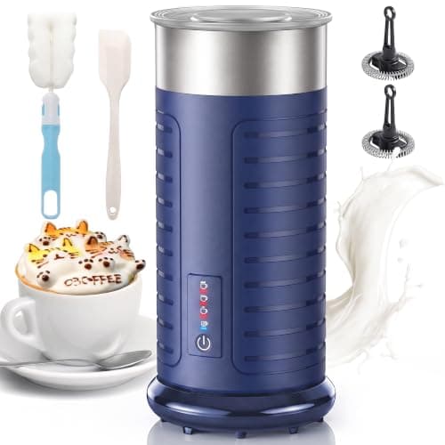 Mirdred Waterproof Milk Frother,Waterproof & Fully Dishwasher Safe, | IPX8 Waterproof & Dishwasher Safe,2 Whisks, Auto Shut-Off, Stainless Steel, for Latte,Cappuccino,Hot chocolate