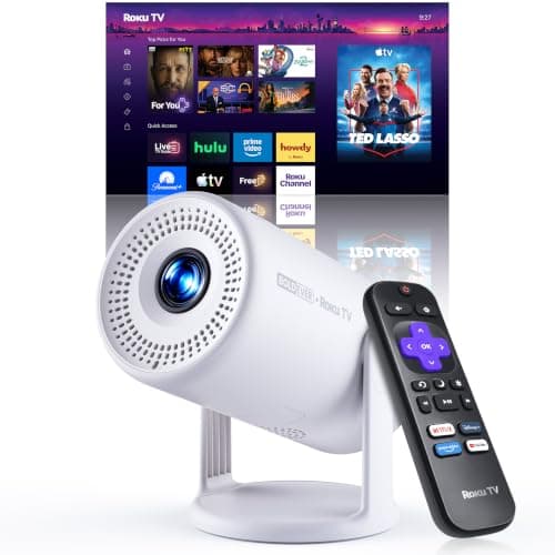 Roku TV Mini Portable Smart Projector with Wi-Fi and Bluetooth