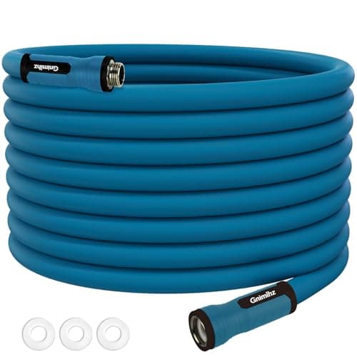 Gnimihz Garden Hose 5/8 in x 150 ft, Made of TPE (BetterThan PVC/Hybrid Polymer), Lightweight yet Durable Water Hose with Ergonomic Grip, Drinking Water Safe Material, All-Weather, 3/4" GHT Fittings