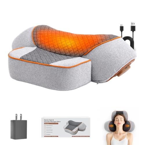 Neck Massager Pillow for Pain Relief With Heat and Airbag Stretch | Deep tissue massage boosts blood circulation and relieves muscle stiffness, ideal for use at home or in the office