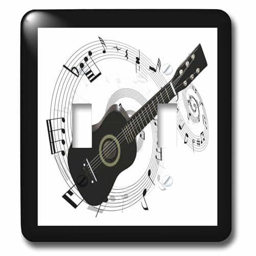 3dRose Music Notes n Guitar double toggle switch