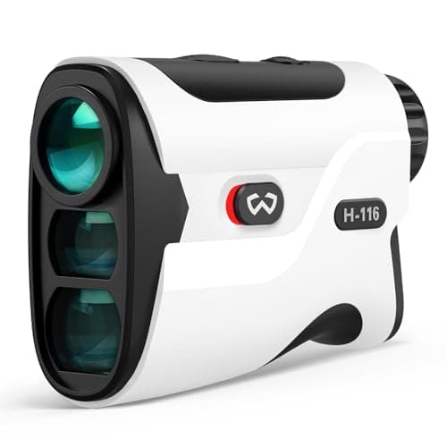 WOSPORTS Golf Rangefinder with Slope - 1200/1500 Yards Range Finder Golf with Magnetic Strap, Flag Pole Locking Vibration, 6X Magnification (White, 1200)