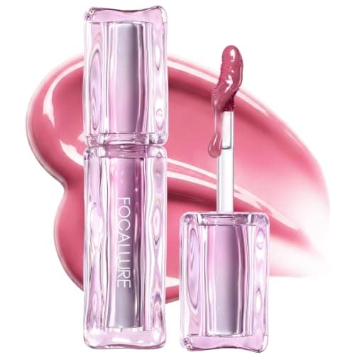 FOCALLURE Lip Stain - Transfer Proof Gloss, Long Lasting Tint, PK04 | Plumping & Hydrating Lip Tint, High-Shine Glossy Finish, Lightweight Water-Based Formula, 4 Buildable Shades, AQUA TAUPE
