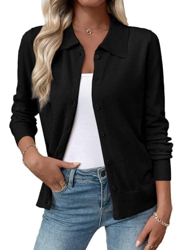 EVALESS Womens Lightweight Cardigan Sweaters Fall Outfits | Soft Wool Blend Knit Fabric, Button Knit Tops Layering Cardigan, Business Casual Office Wear 2026 Fashion Clothing