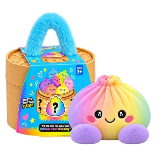 Dumpling Squishies Soft Plush Stuffed Cute Rainbow Squishes with Steamer | Giant Plush Dumpling Squishies Squeeze Toys, Slow Rebound, Christmas Stress Balls Fidget Toys Anxiety Relief for Adults