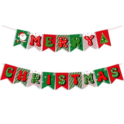 Christmas Decorations,Merry Christmas Banner,Xmas Decor for Home Fireplace | Christmas Banner,Christmas Party Decorations for Fireplace Mantle Farmhouse,Hanging Party Favors Supplies for Birthday