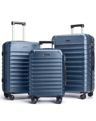 LIGHT FLIGHT Luggage Sets 3 Pcs Suitcase with Wheels,20"/24"/28",Royal Blue | Durable Suitcase Set with Spinner Wheels,3 Piece Hard Shell Lightweight Luggage with TSA Lock, Large Checked Travel Suitcases