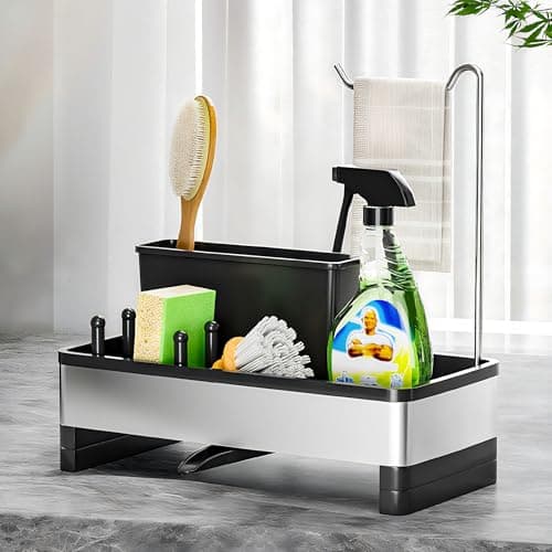 Ewaiira Sponge Holder for Kitchen Sink, Stainless Steel Sink Caddy