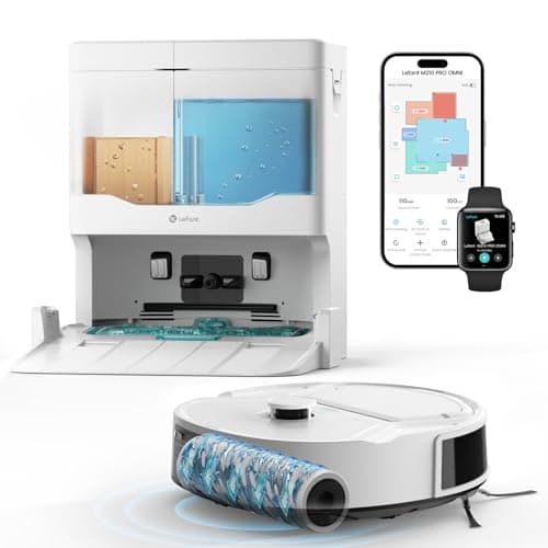 Lefant Robot Vacuum and Mop, 20000Pa Strong Suction, Self-Cleaning Roller Mop with Auto Drying, LiDAR Navigation & Obstacle Avoidance, Tangle-Free Pet Hair, Slim, 5G WiFi, Pure White