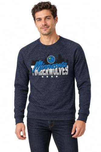 Blue 84 Minnesota Timberwolves NBA Officially Licensed Tri-Blend Crewneck Sweatshirt Flyline, Large Team Color